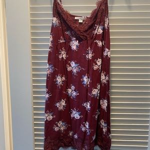 American Eagle red floral dress.